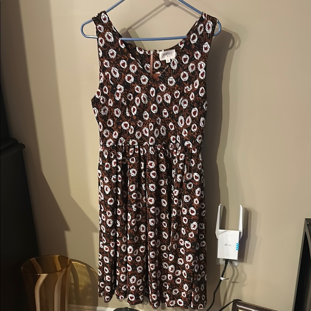Everly Brown and White Patterned Dress